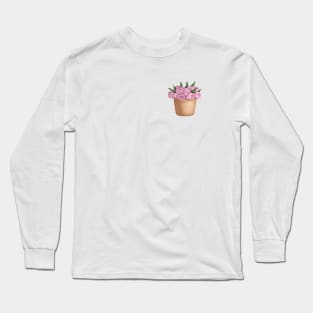 Beautiful Peonies In A Basket Long Sleeve T-Shirt